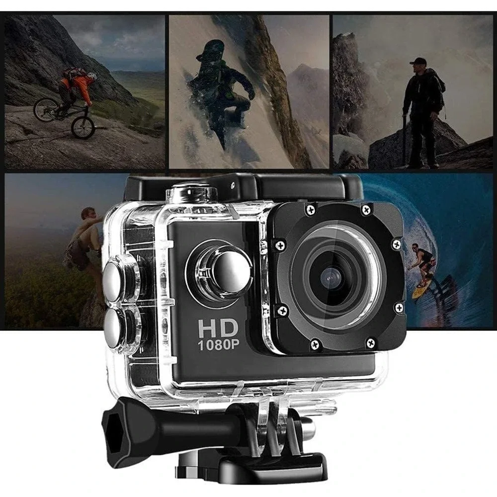 TEDATATA 1080p HD Action Camera 30m Waterproof Case Sports Cam